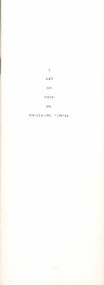 [ILIAZD] L'ART DE VOIR DE GUILLAUME TEMPEL - Catalogue d'exposition (Le Point Cardinal, 1964)