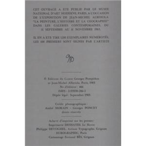 [ALBEROLA] JEAN-MICHEL ALBEROLA. La Peinture, l'Histoire et la Géographie - Catalogue d'exposition (Centre Georges Pompidou, 1985)