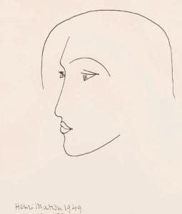 [MATISSE] HENRI MATISSE. Head (1949) - Carton d'invitation à une exposition (Pierre Matisse Gallery, 1958 ?)