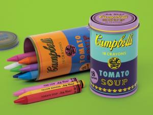 ANDY WARHOL SOUP CAN - Boîte de 18 crayons de couleur (modèle violet)