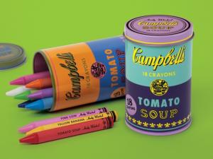ANDY WARHOL SOUP CAN - Boîte de 18 crayons de couleur (modèle violet)