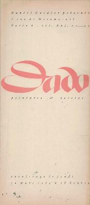 [DADO] DADO. Peintures & dessins - Carton d'invitation au vernissage de l'exposition présentée par Daniel Cordier (1964)