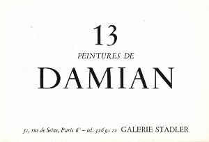 [DAMIAN] 13 PEINTURES DE DAMIAN - Plaquette d'exposition de la Galerie Stadler (1980) 