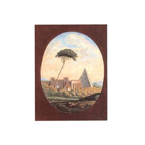 [HENNEZEL] LES VOYAGES EN ITALIE DE BÉAT DE HENNEZEL, ARCHITECTE 1791 - 1796. Huit paysages de Rome, Genzano, Tivoli, Naples et Florence - Plaquette d'exposition (Genève, 1989). Texte d'Anne de Herdt