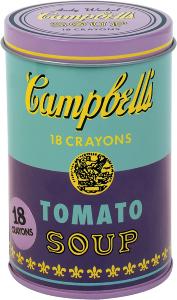 ANDY WARHOL SOUP CAN - Boîte de 18 crayons de couleur (modèle violet)