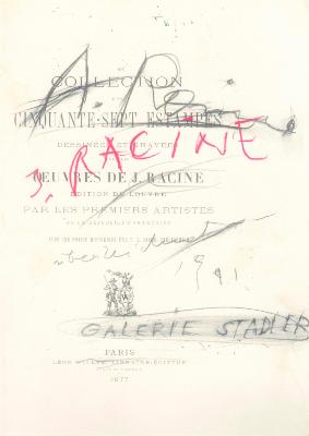[RAINER] ARNULF RAINER/Jean Racine - Catalogue d'exposition (Galerie Stadler, 1991)