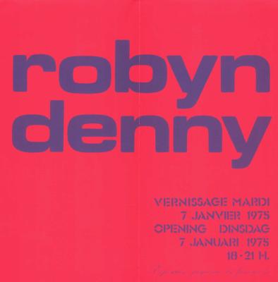 [DENNY] ROBYN DENNY - Annonce du vernissage d'une exposition à la Jacques Damase Gallery (Bruxelles, 1975)