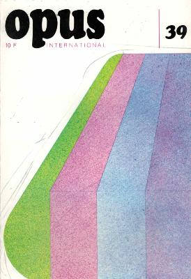 OPUS INTERNATIONAL, n°39 (décembre 1972) - Couverture de Rodolfo ARICO