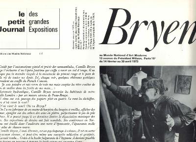 [BRYEN] BRYEN au Musée National d'Art Moderne, " Le petit Journal des grandes Expositions " - Collectif (1973)