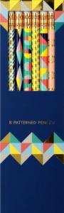 8 PATTERNED PENCILS - Bote de huit crayons Standard No. 2