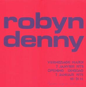 [DENNY] ROBYN DENNY - Annonce du vernissage d'une exposition à la Jacques Damase Gallery (Bruxelles, 1975)